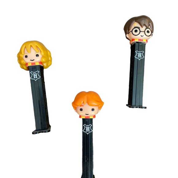 Harry Potter Hogwarts Pez Dispensers, Set of 3 Unused Hermoine, Harry, and Ron - Picture 1 of 1